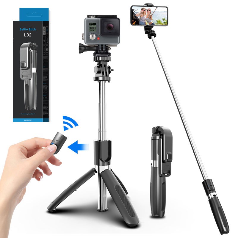 Gậy chụp ảnh Selfie 3 trong 1 kết nối Bluetooth tặng phụ kiện gài chân máy ảnh Gopro