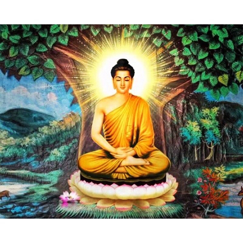 Tranh đính đá 5D tự làm hình Phật giáo nhiều mẫu tự chọn 30*40cm