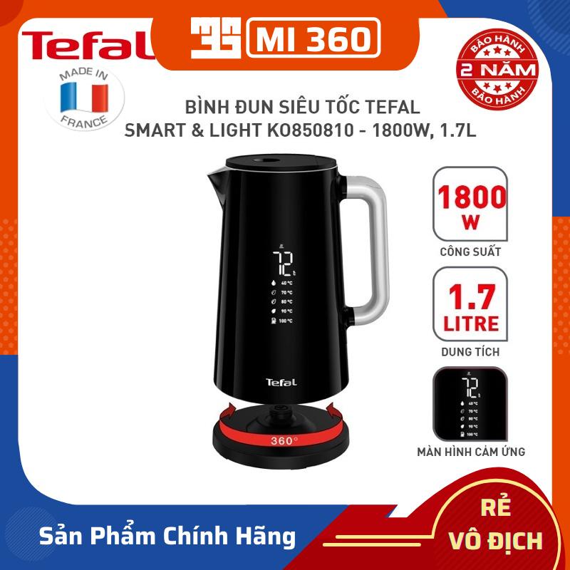 Bình đun siêu tốc Tefal Smart &amp; Light KO850810 - 1800W, 1.7L ✅ Bảo Hành Chính Hãng 02 Năm