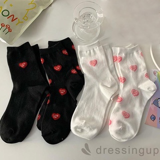 Tất dài trung bình in chữ và trái tim thời trang cho tình nhân