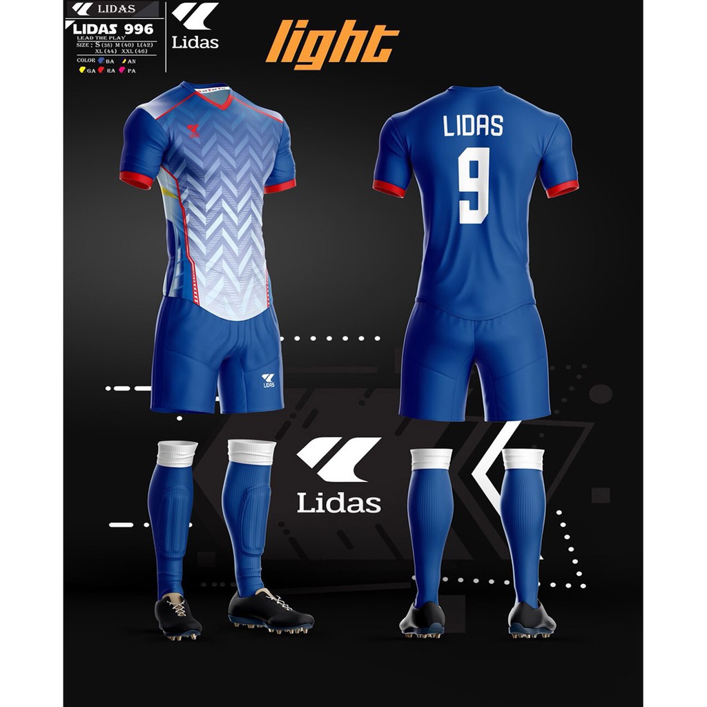 Bộ quần áo thể thao đá bóng Nam - Nữ LIDAS LIGHT cao cấp - Nhiều màu sắc – Hàng chính hãng