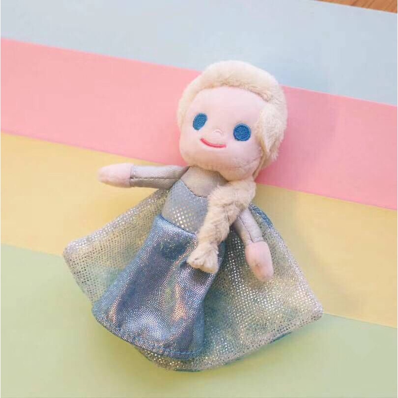 Đồ chơi nhồi bông Hình Công Chúa Elsa Anna 14cm Mềm Mại