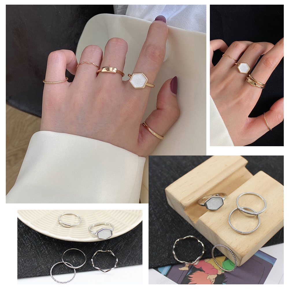 Bộ 5 nhẫn đeo ngón trỏ 17mm thiết kế tinh tế thời trang