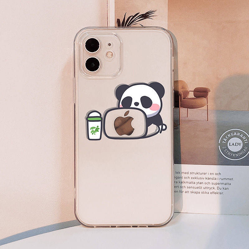 Creative Panda Phone Case Iphone12 Apple 13pro Max All-Inclusive 11 Transparent X Soft XR Case 7/8Plus ZsQe
