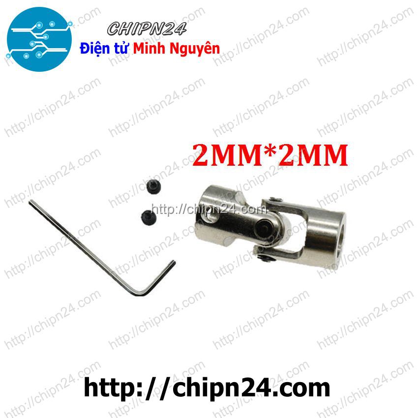 [1 CÁI] Khớp cardan 2mm-2mm (tặng Cây Mở Lục Giác M3)