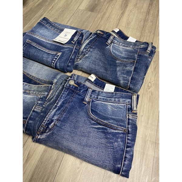 Quần Jeans Nam Ống Côn Slimfit Slim fit Giordano korea