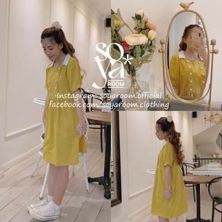 Đầm Linen cổ sơmi cách điệu hàng cúc
