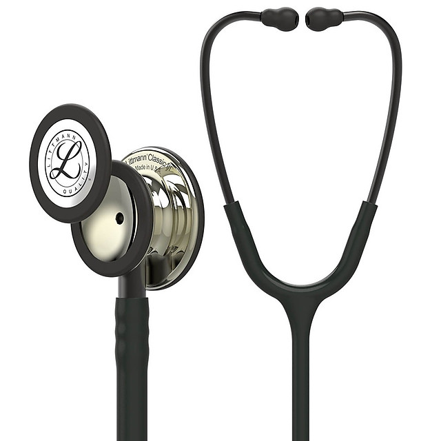 Ống nghe 3M Littmann Classic III, ống đen, mặt nạ nâu.