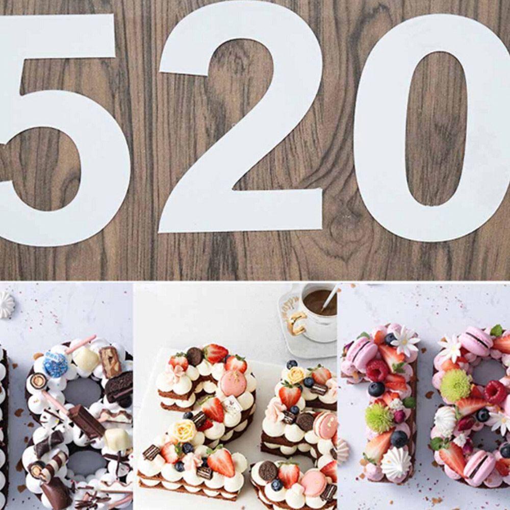 IVORY Khuôn Làm Bánh Sinh Nhật Hình Chữ Số Từ 0-8 Bằng Nhựa