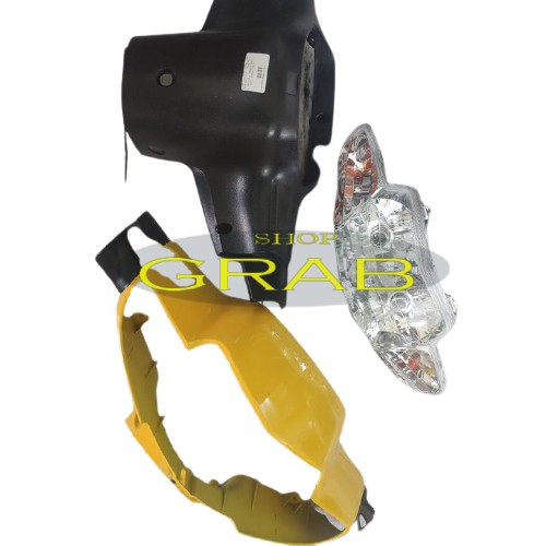 Bộ ốp đầu xe Wave ZX - Anpha cũ - 110 đời 97-06 gồm 3 món: ốp đầu , gáy đen và pha đèn loại 2 bóng - SPG-CB-2bong