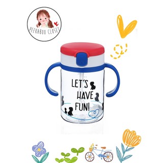 Bình tập hút, uống nước nhựa tritan cho bé dung tích 250ml, có tay cầm và van chống sặc.