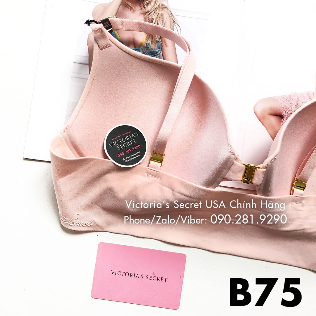 (Bill Mỹ B75) - Áo nâng ngực, hồng phấn gài trước Front-close Black, dòng incredible - Victoria's Secret | BigBuy360 - bigbuy360.vn