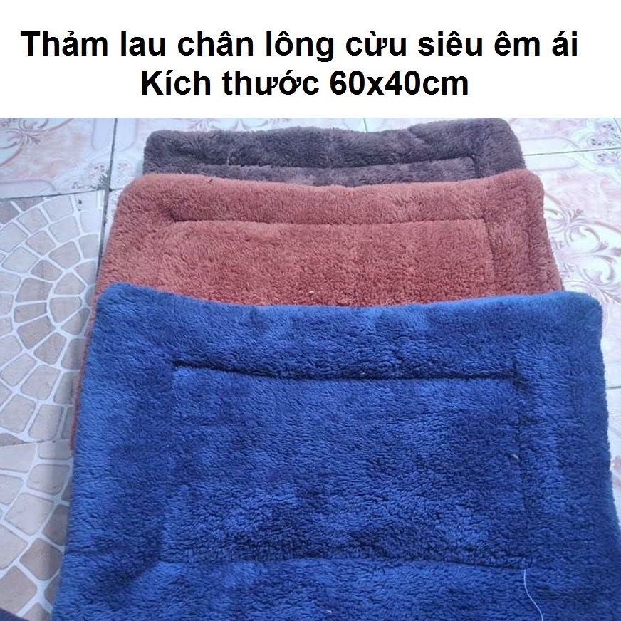 Thảm lau dậm chân nhà tắm, phòng ngủ, phòng khách loại LÔNG CỪU nhiều màu - shop giao màu ngẫu nhiên