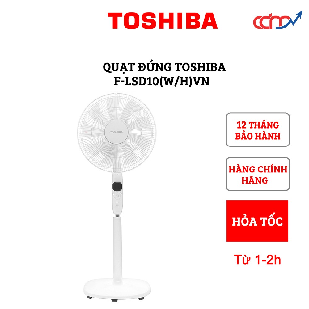 Quạt cây đứng Toshiba F-LSD10(W/H)VN động cơ inverter có khiển model 2023 - Hàng chính hãng - Êm ái, tiết kiệm điện