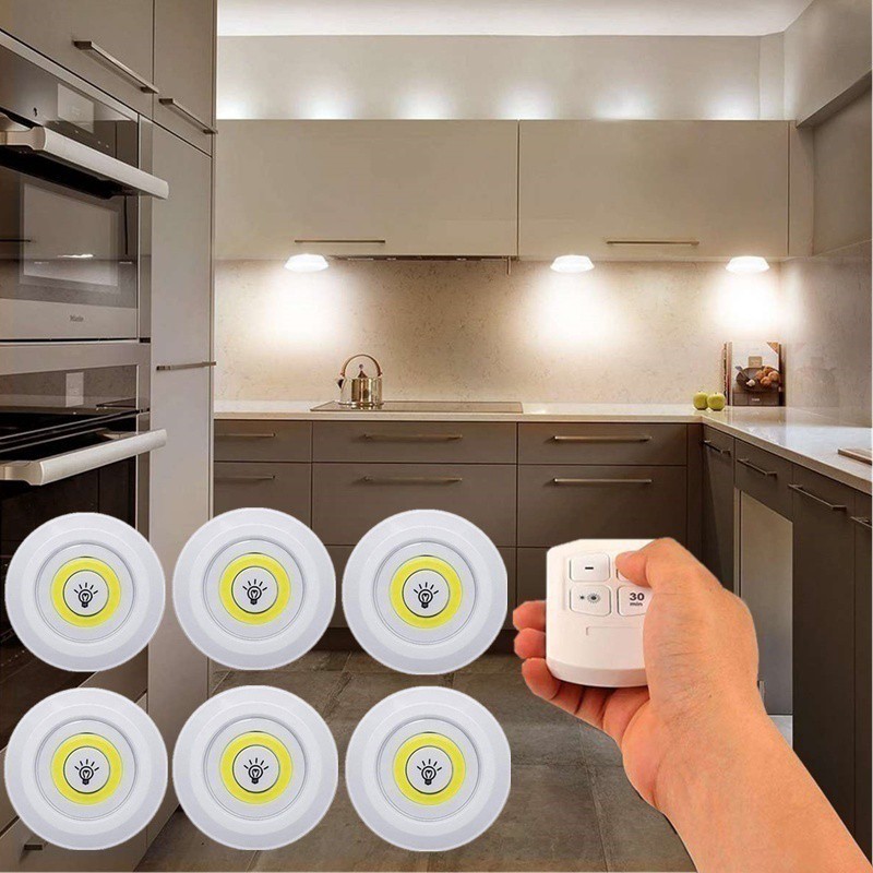 Bộ 3 Đèn Led Mini Dán Tường Điều Khiển Từ Xa