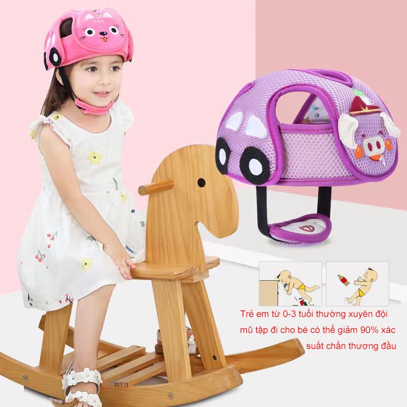 Mũ Bảo Vệ Cho Bé Tập Đi, Bảo Hộ An Toàn Vùng Đầu, Nón Bảo Vệ Đầu Cho Bé, Rời Khỏi Vòng Tay Mẹ, Thiết Kế Đáng Yêu
