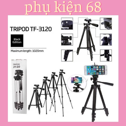 Giá đỡ chụp ảnh điện thoại tripod 3 chân, remote tương thích nhiều dòng máy