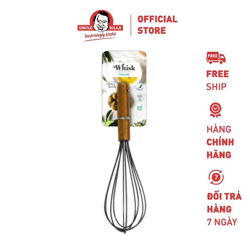 Dụng Cụ Nấu Ăn Bằng Gỗ Và Silicon An Toàn Chất Lượng Cao Uncle Bills KA0865 KA0866 KA0867 KA0868 KA0869