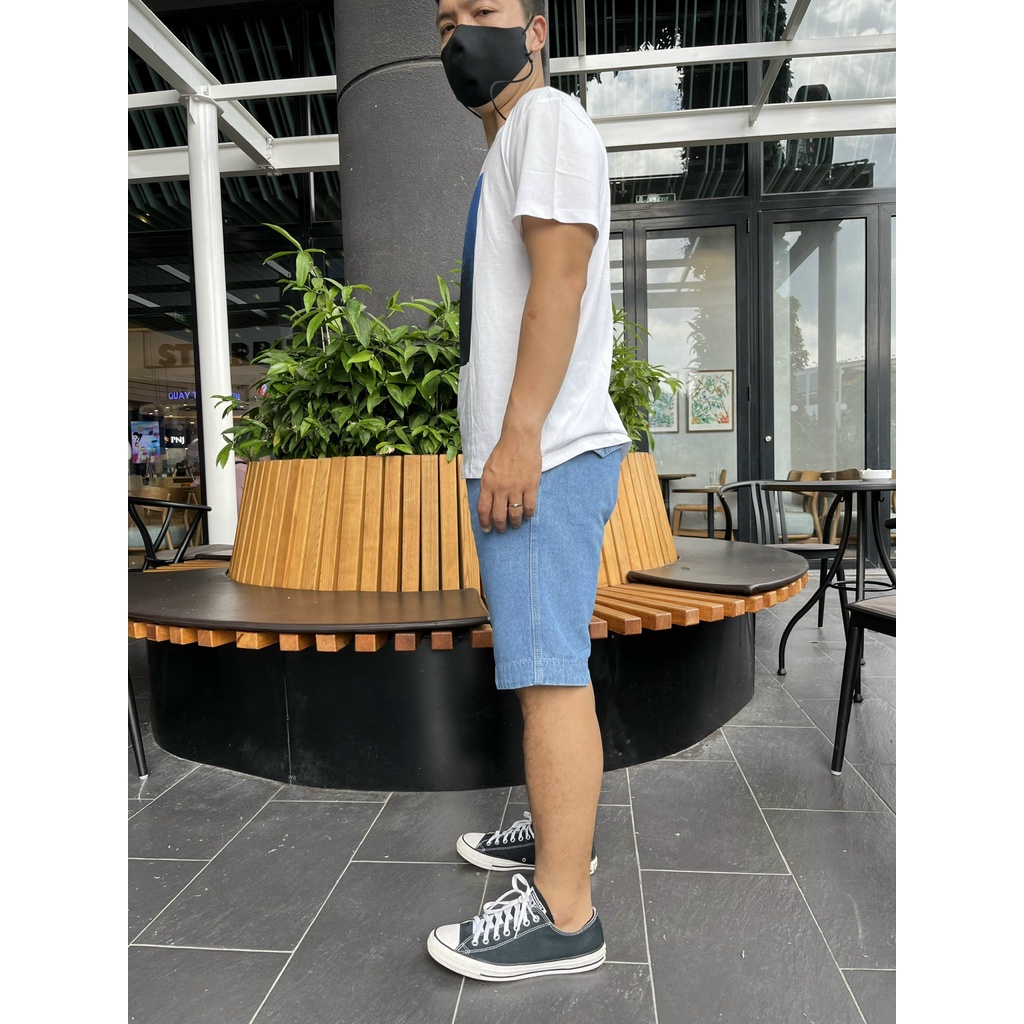 Quần Short Jean Nam Túi Xéo cao cấp ống suông-form chuẩn đẹp-chất vải jean mềm,có dấu kiểm định quatest trên từng sp