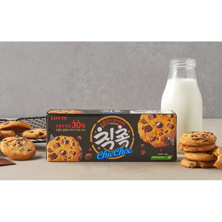 [LOTTE] BÁNH QUY HẠT SOCOLA CHIC CHOC 90G - [롯데] 칙촉오리지널 90G