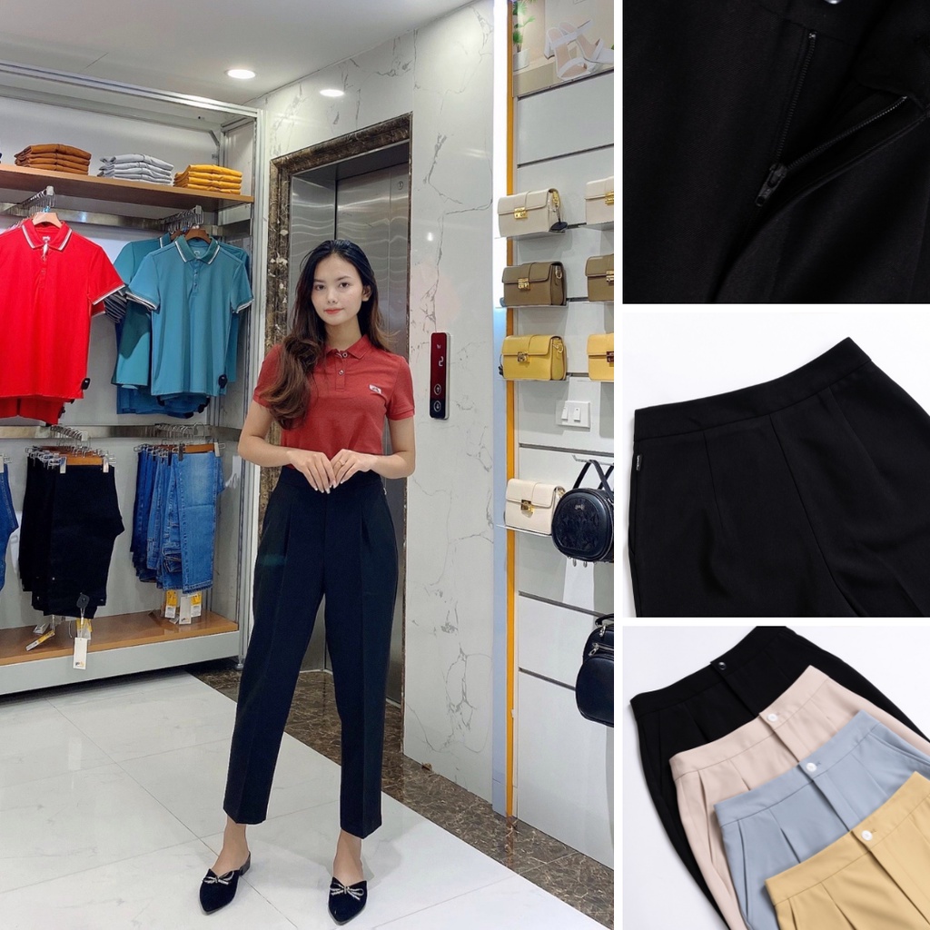 Quần Baggy Nữ Cạp Cao YODY Dáng Công Sở Chất Tuýt Si Không Nhăn Mã SP QAN4122
