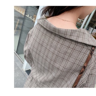ĐẦM SƠ MI VẠT CHÉO KẺ LY (D70)
