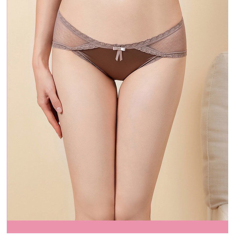 HOT- Quần lót lụa kháng khuẩn ren mông quyến rũ Ms233