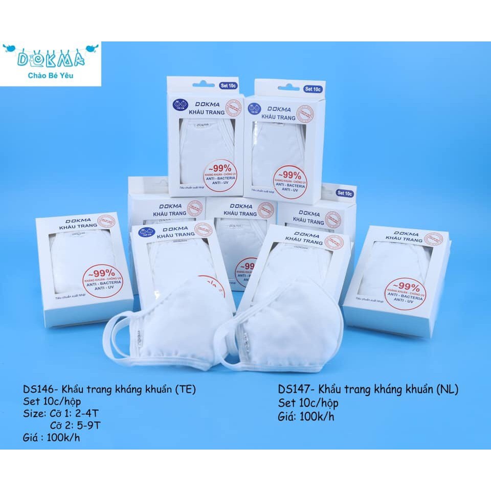 Khẩu trang người lớn "kháng khuẩn" 99% Dokma | BigBuy360 - bigbuy360.vn