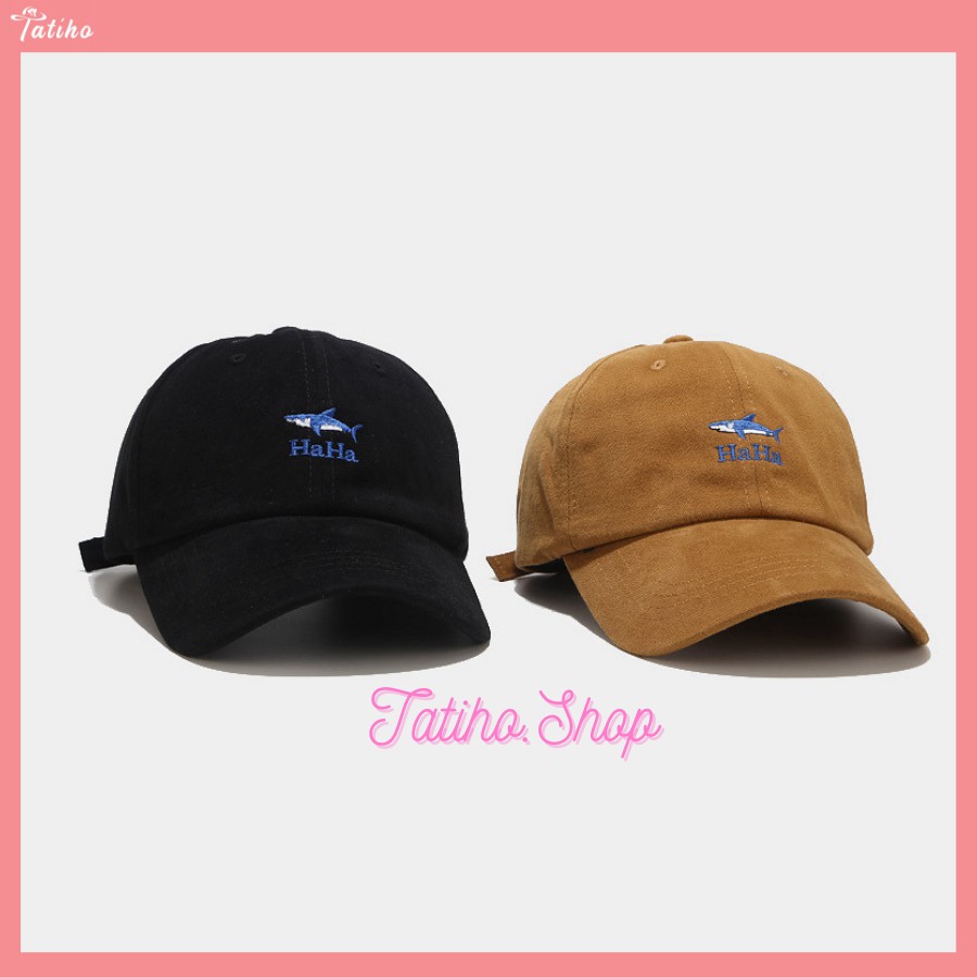 [Hàng Xịn,Giá Tốt] Mũ Lưỡi Trai (Nón Kết) Unisex Thiêu Logo Cá Mập HAHA - Chất Liệu Cotton - Mã NV022