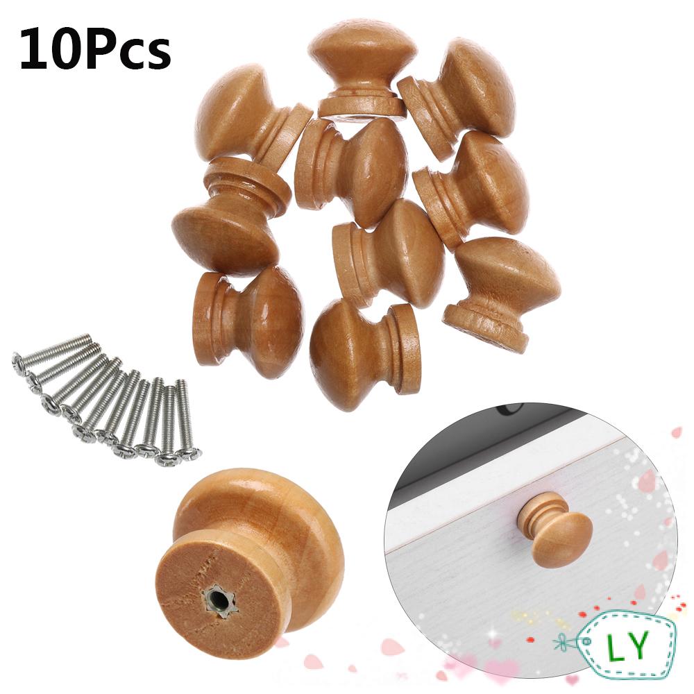 Bộ 10 Tay Nắm Cửa Tủ Bằng Gỗ Kèm Ốc Vặn Tiện Lợi