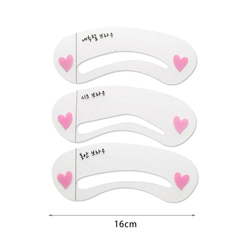 Bộ 3 tấm thẻ khuôn hỗ trợ trang điểm lông mày bằng silicone chuyên dụng