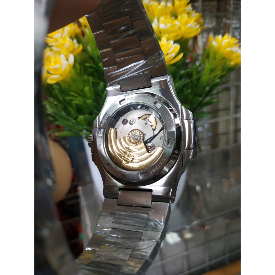 ĐỒNG HỒ NAM AUTOMATIC NAUTILUS MẶT TRĂNG DÂY KIM LOẠI - Bảo Hành 2 năm