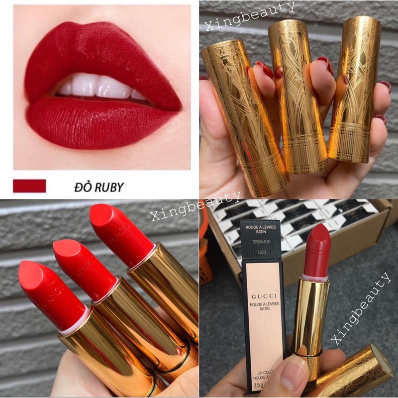 Son Gucci 503 Teresina Ruby Rouge à Lefvres Satin Lipstick