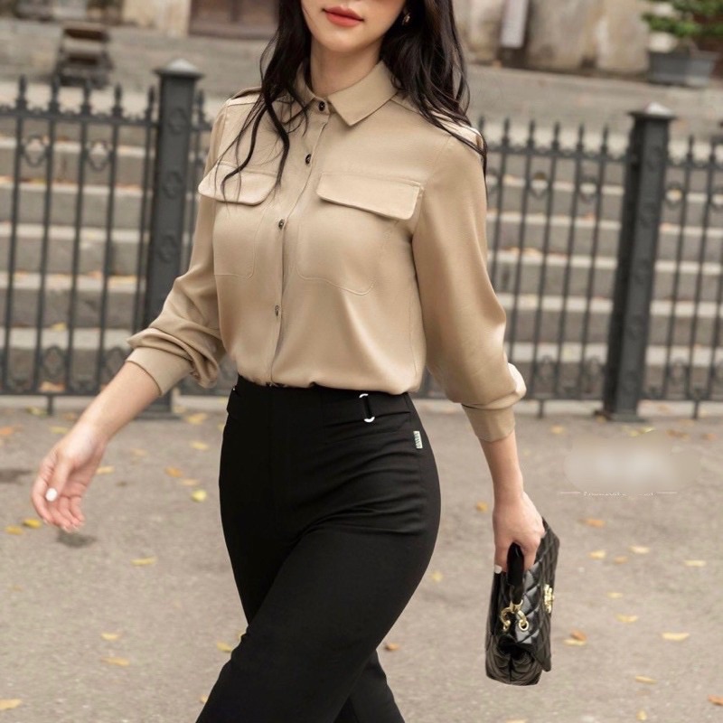 Áo sơ mi cách điệu G160 CÓ BIGSIZE thời trang công sở hay đi chơi đều hợp, dễ phối với các phụ kiện làm đẹp khác | BigBuy360 - bigbuy360.vn