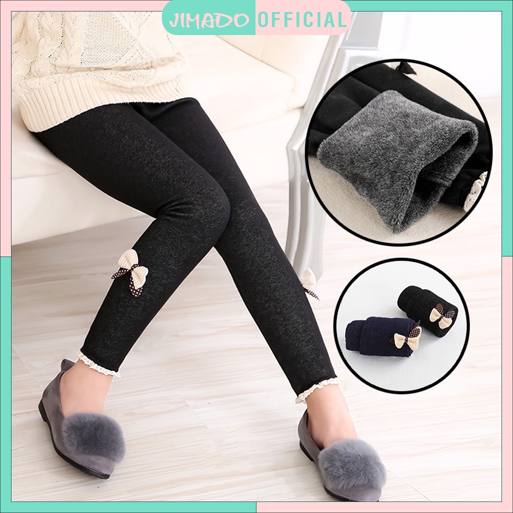 Quần legging bé gái size đại 8 tuổi giả bò lót lông bên trong dày dặn siêu ấm co dãn 4 chiều thoải mái JIMADO SA1716