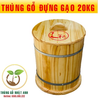 THÙNG GỖ ĐỰNG GẠO PHONG THỦY 20KG