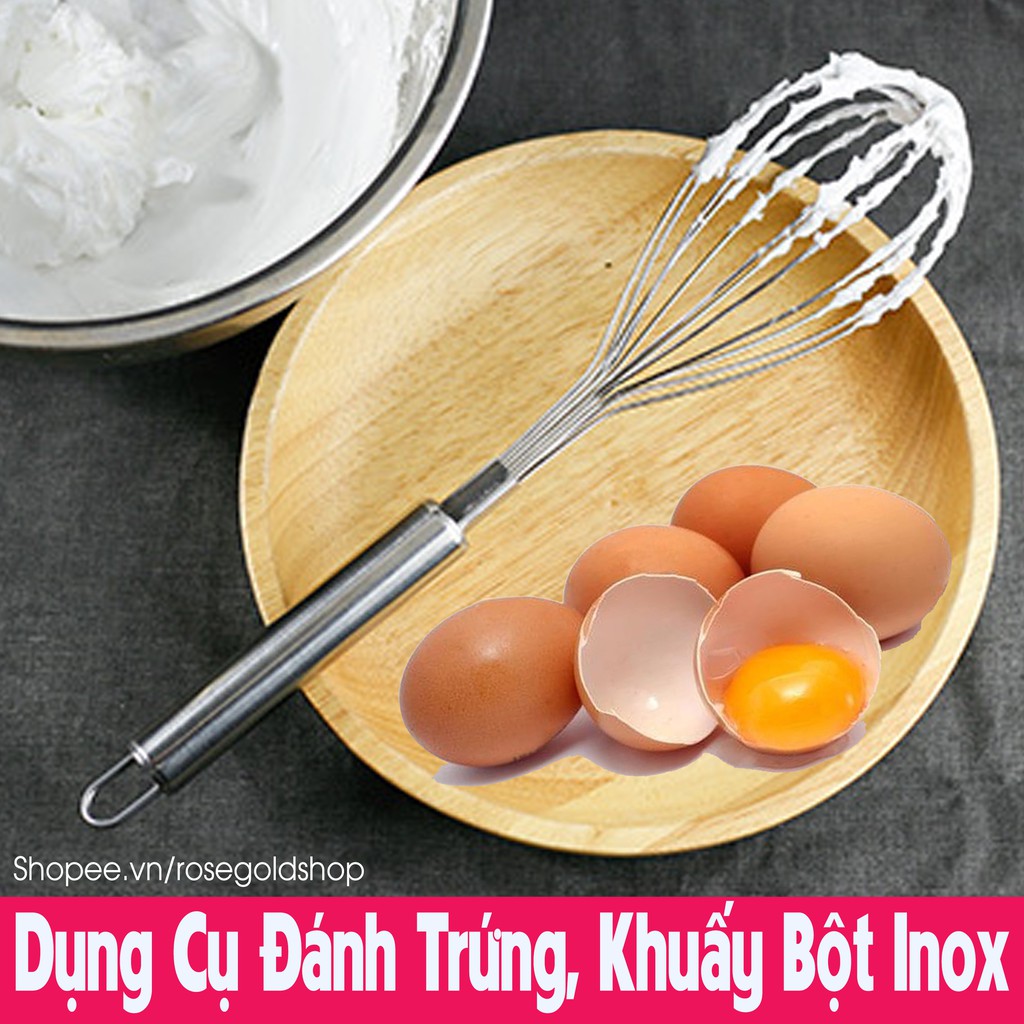 Dụng Cụ Đánh Trứng, Khuấy Bột Inox Bền Và Tiện Lợi 29cm