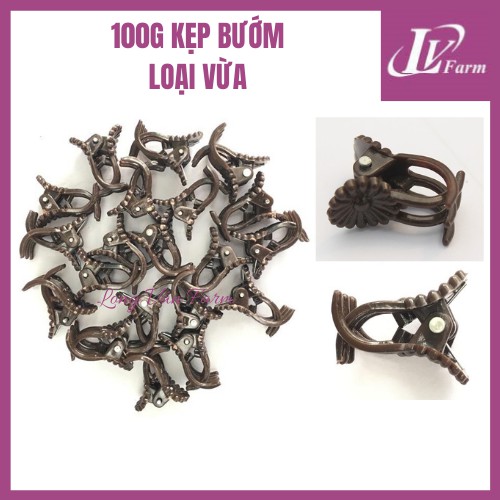 100G Kẹp Bướm Nhựa Loại Nhỡ Vừa - Kẹp Hoa Lan, Cây Cảnh (Hơn 100 cái)