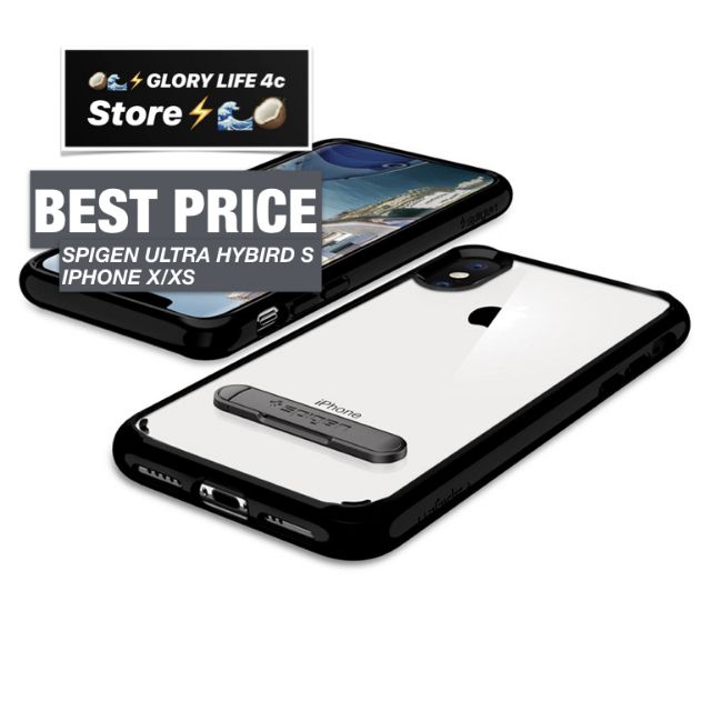 Ốp Lưng Cho iPhone X Spigen Ultra Hybrid _ Viền đen