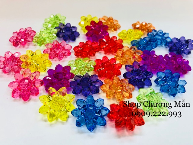100G Chuỗi Hạt Nhuỵ Hoa Hướng Dương 20mm Pha Lê Nhựa