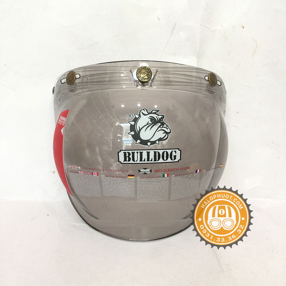 Kính Bubble Bulldog gắn nón 3/4