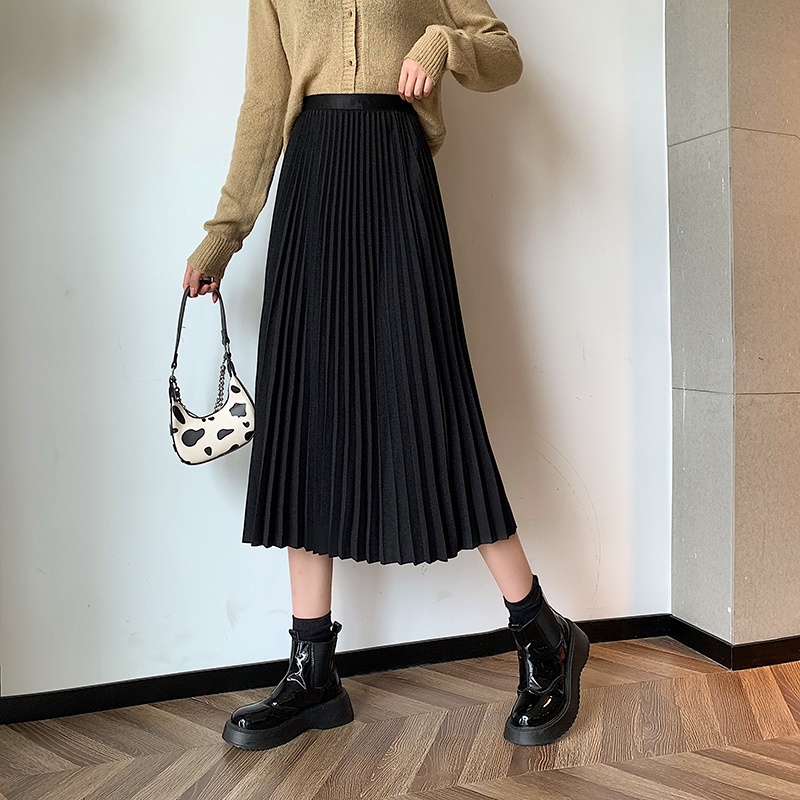 Chân Váy Chữ A Xếp Ly Dàng Dài Cạp Chun Thời Trang Sugal CV NU 014V3