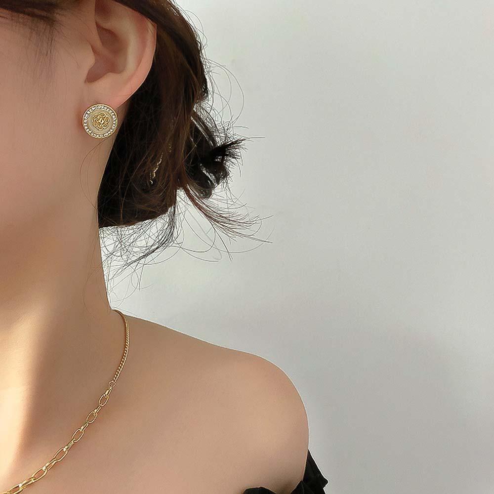 Bông Tai Hoa Trà Đơn Giản Phong Cách Hàn Quốc Cho Nữ