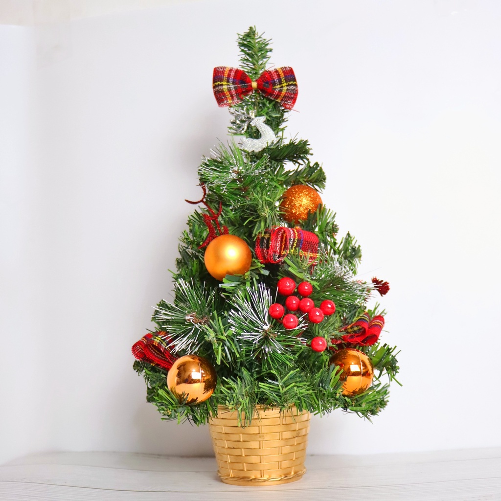 Cây Thông Nhí Để Bàn TL04 Trang Trí Giáng Sinh - Cây 40cm kèm đèn