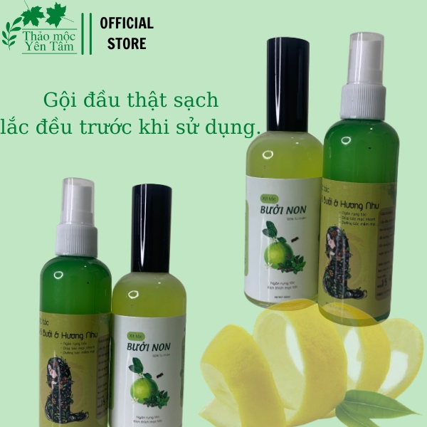 Xịt Dưỡng Tóc Vỏ Bưởi Hương Nhu, 100% Tự Nhiên, Kích Thích Mọc Tóc, Cải Thiện Tóc Hư Tổn,  100ml