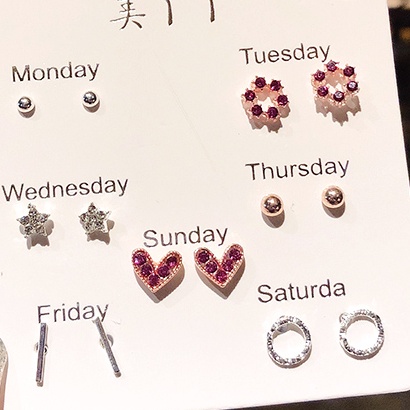 Bộ khuyên tai đính đá kiểu Hàn Quốc dành cho nữ