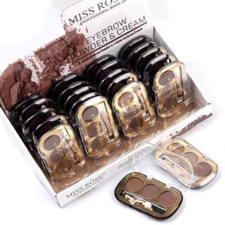 Bột tán mày Miss rose 3 ô kèm cọ
