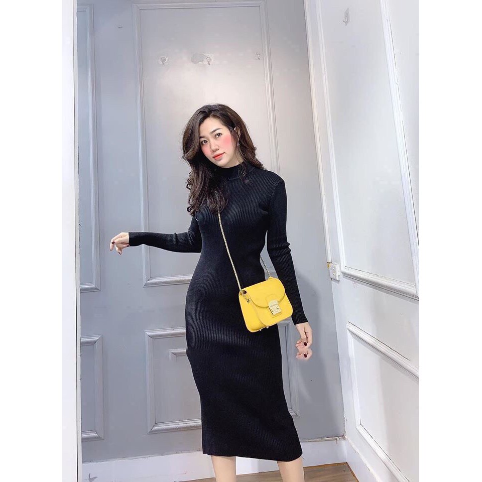 Váy Body, Váy Len cổ lọ len tăm chất dày siêu tôn dáng --CharmingQueen | BigBuy360 - bigbuy360.vn