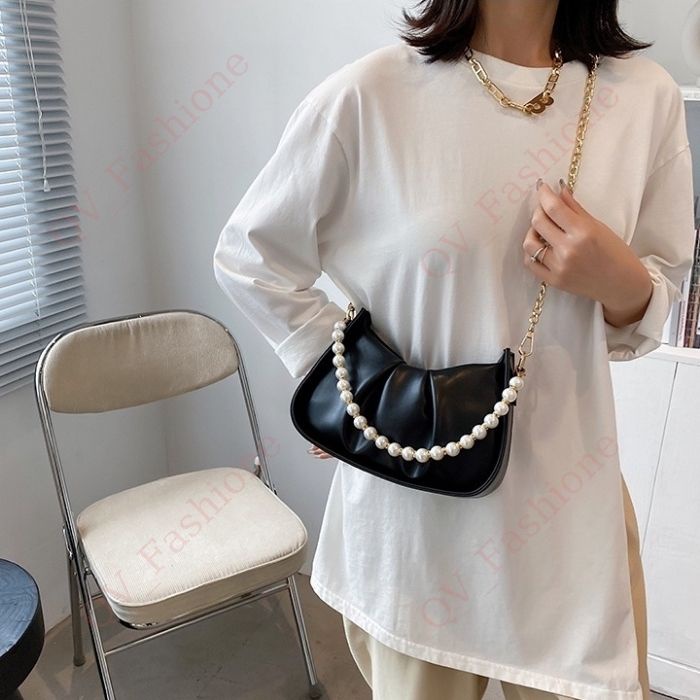 Túi xách nữ phối quai ngọc siêu đẹp, Túi đeo chéo mini đi chơi đi làm - QV Fashion