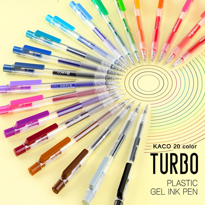 Bút gel nhiều màu Kaco Turbo Duraball ngòi 0.5mm